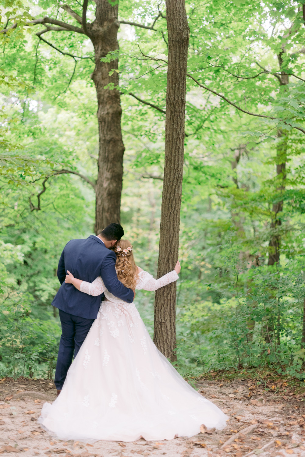 waterfall glenn forest wedding elopement