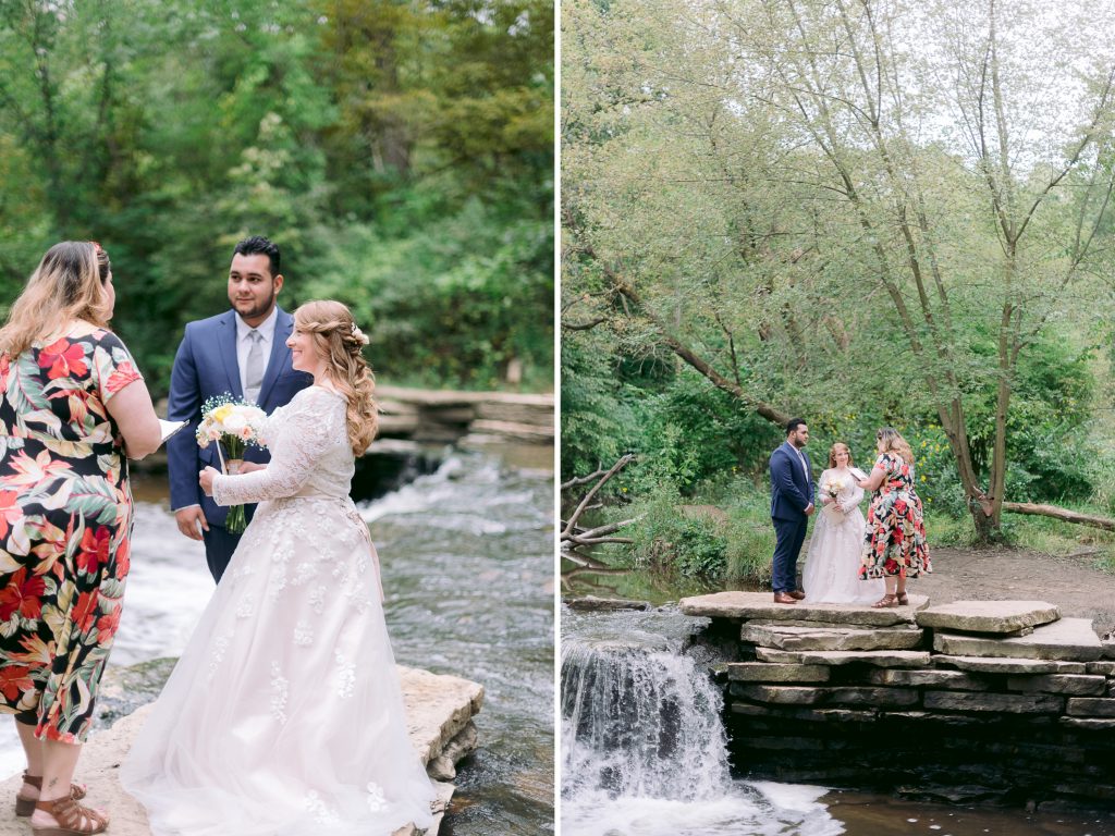 waterfall glenn forest wedding elopement