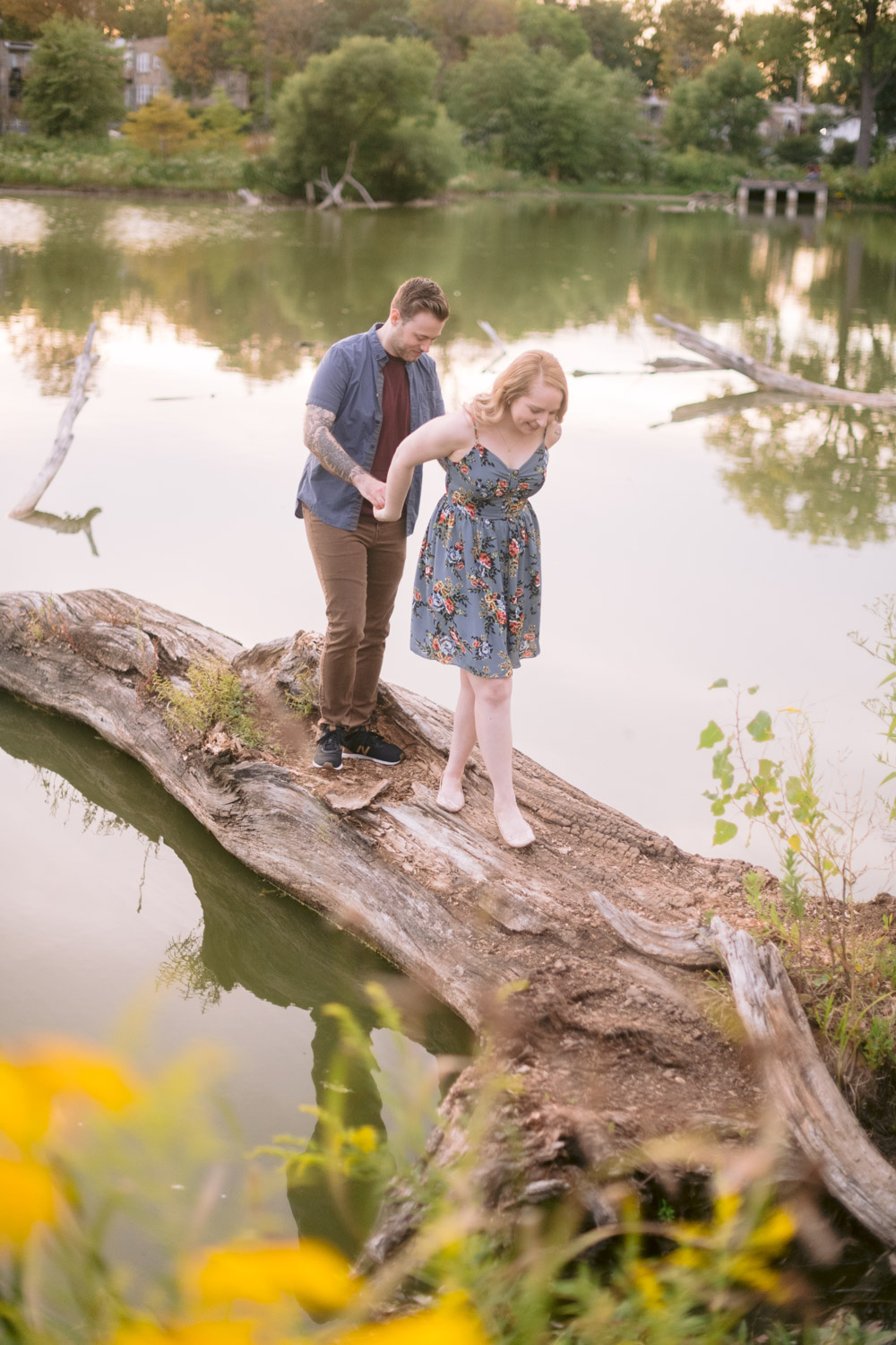 chicago forest preserve engagement session