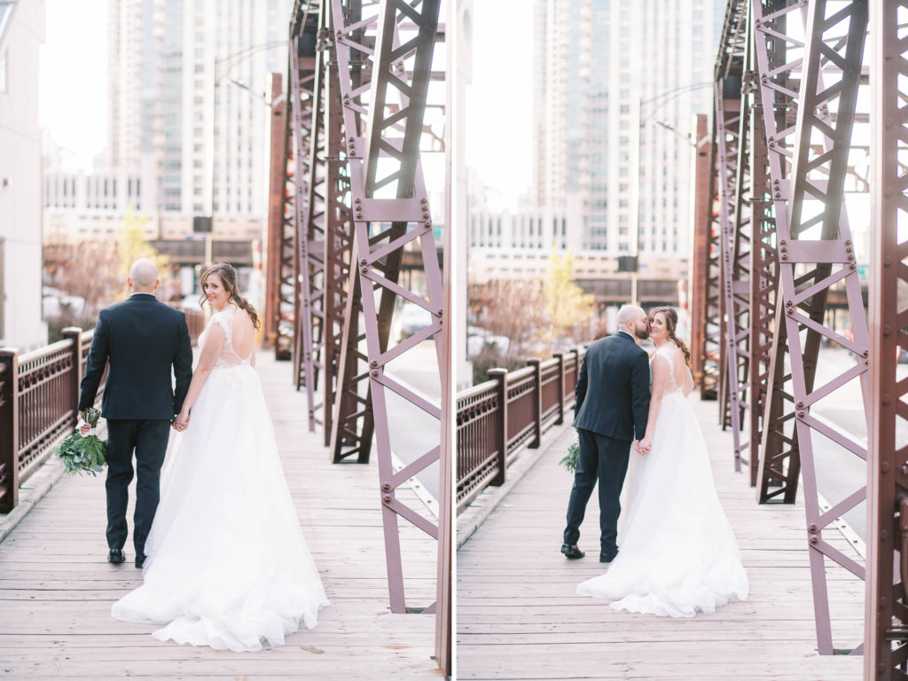 kinzie street bridge chicago wedding photography