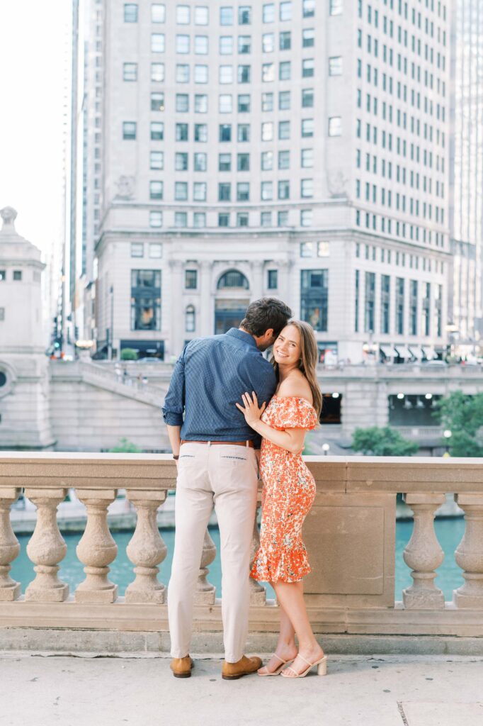 wrigley building chicago engagement session