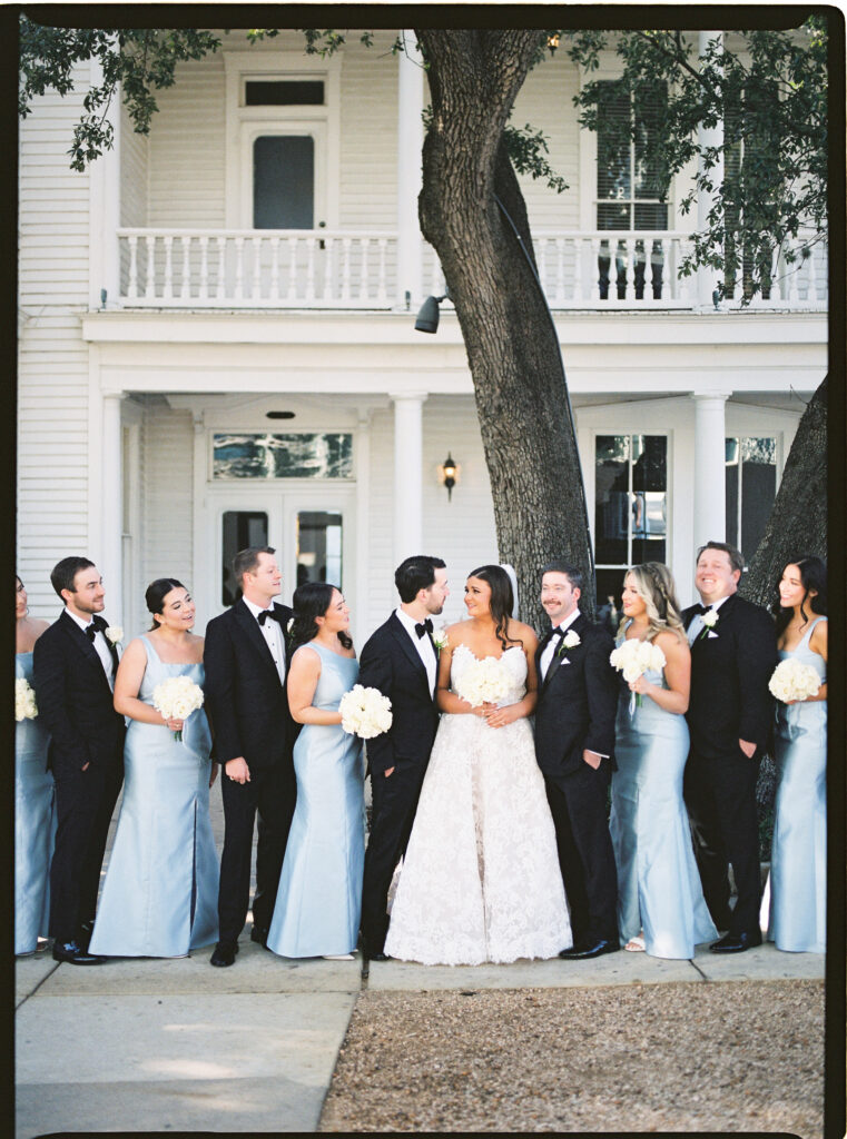 classic wedding at The Allen House; Texas historic mansion wedding venues