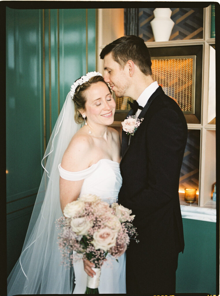 stylized wedding at St. Regis Chicago photographed on film by Danielle Heinson Photography