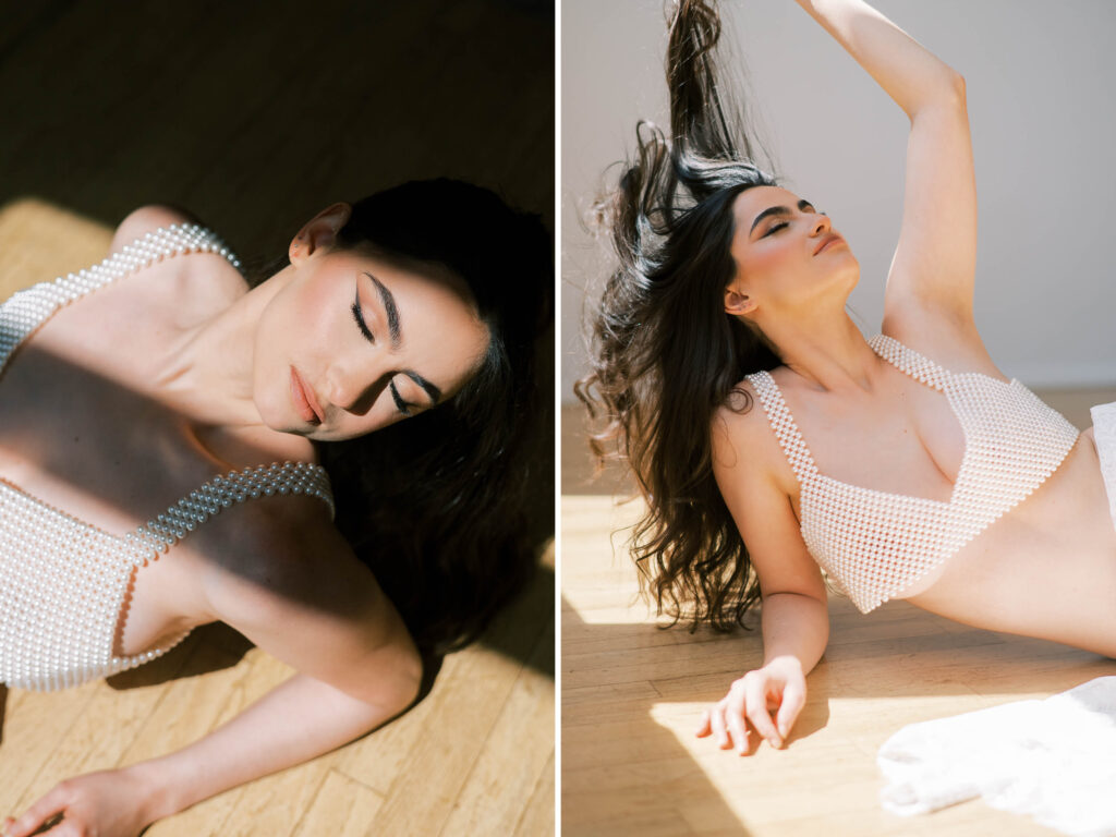 cute elegant boudoir photography