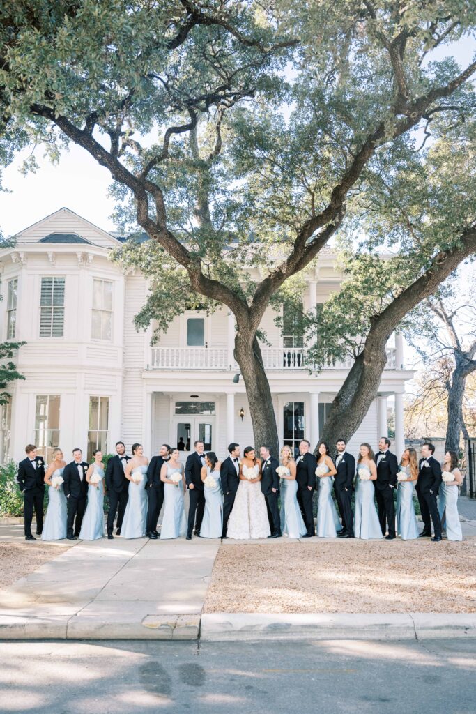 classic wedding at The Allen House; Texas historic mansion wedding venues