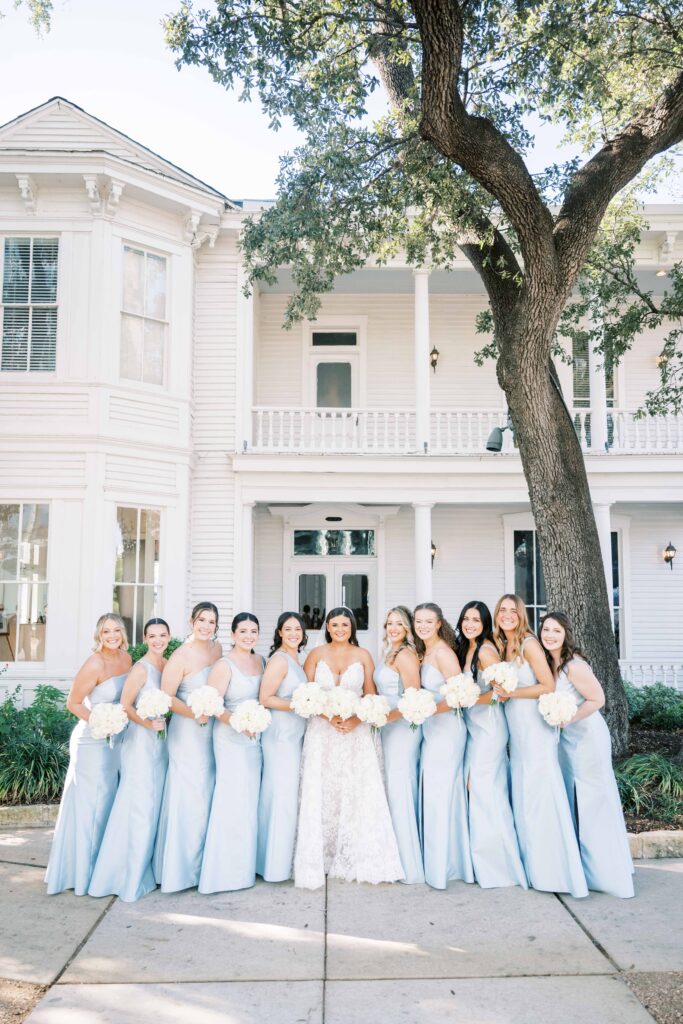 classic wedding at The Allen House; Texas historic mansion wedding venues