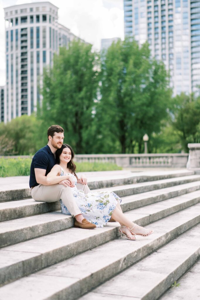 Spring Engagement Session at The Art Institute of Chicago 