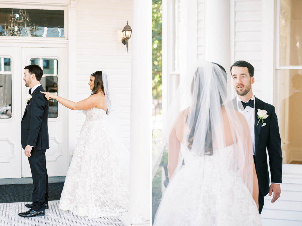 first look; The Allan House Austin Wedding; Danielle Heinson Photography