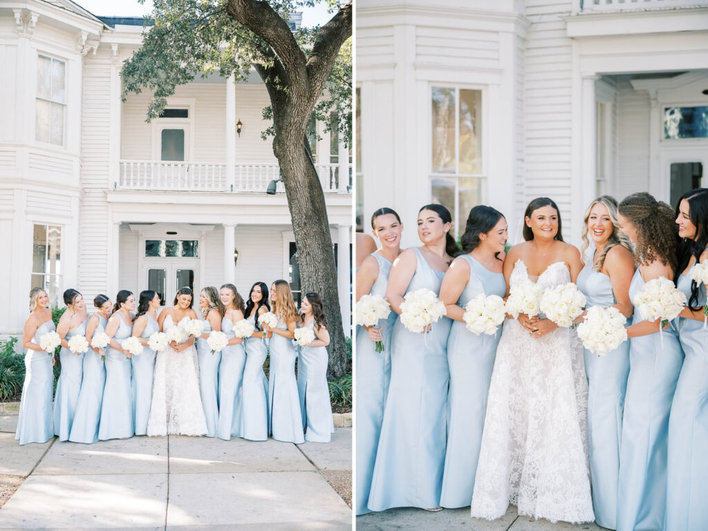 classic wedding at The Allen House; Texas historic mansion wedding venues