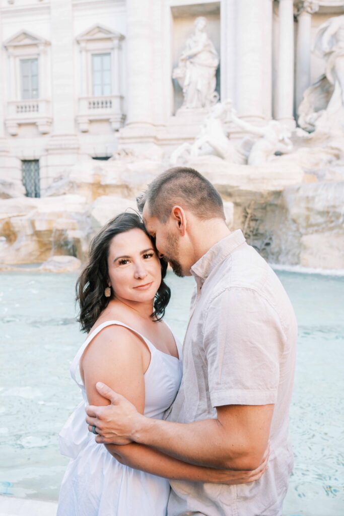Rome engagement photos at the Trevi Fountain