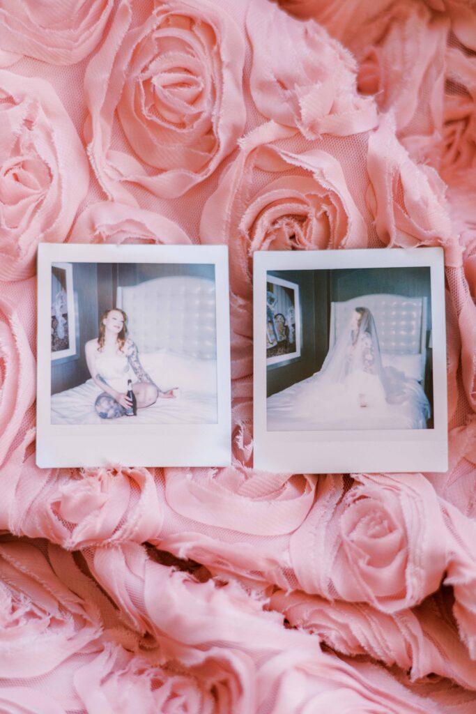 boudoir Polaroids for wedding day
