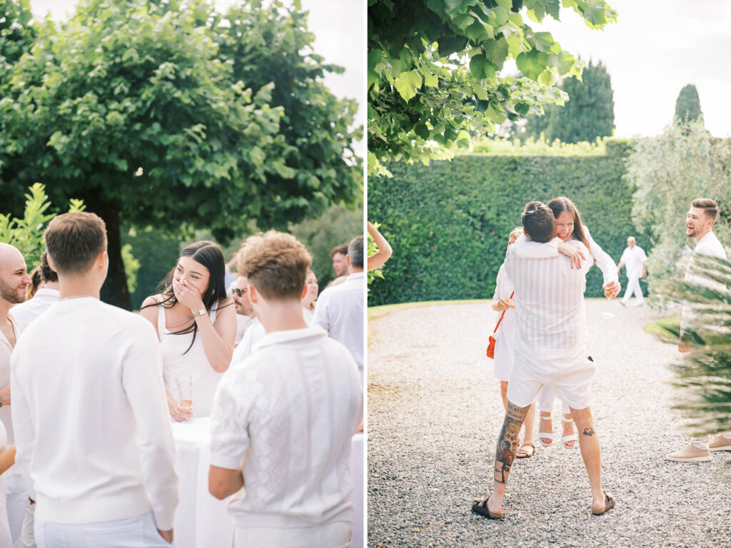 wedding welcome party photographed by Danielle Heinson Photography, destination wedding photography. Lucca, Italy. Tuscany weddings