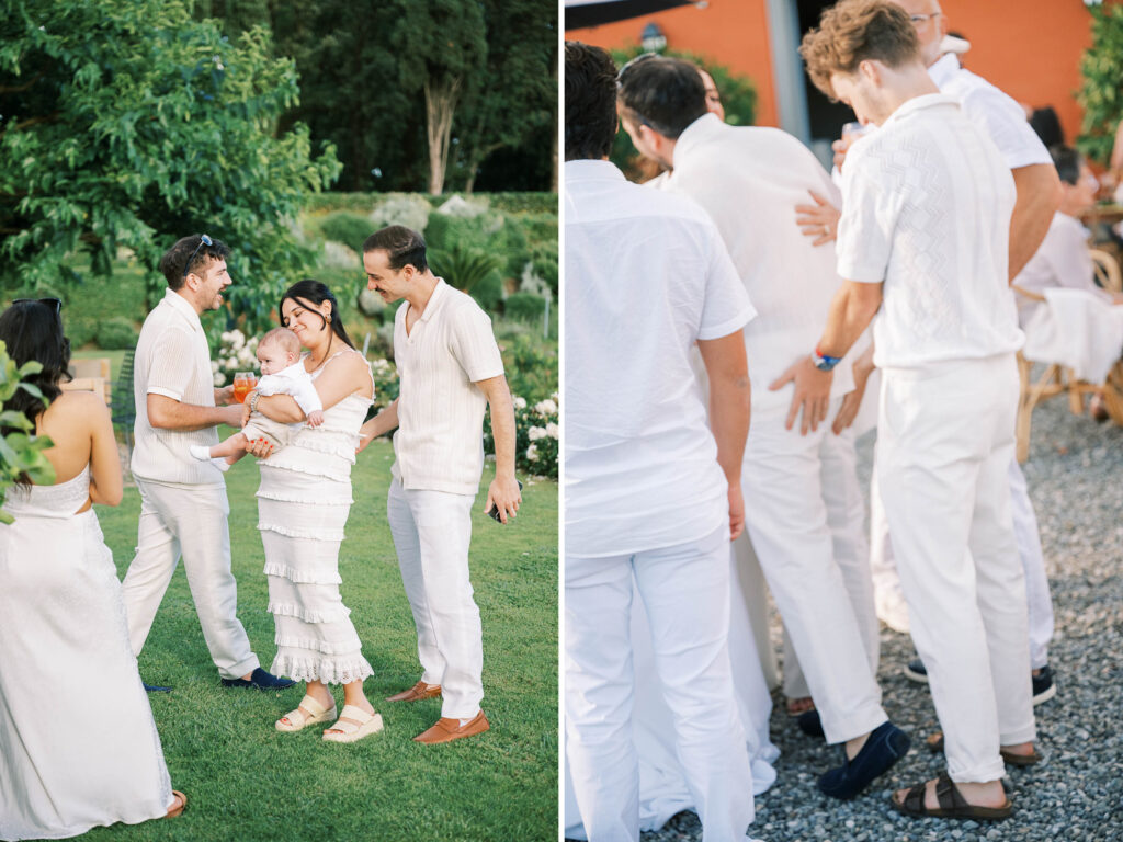 wedding welcome party photographed by Danielle Heinson Photography, destination wedding photography. Lucca, Italy. Tuscany weddings