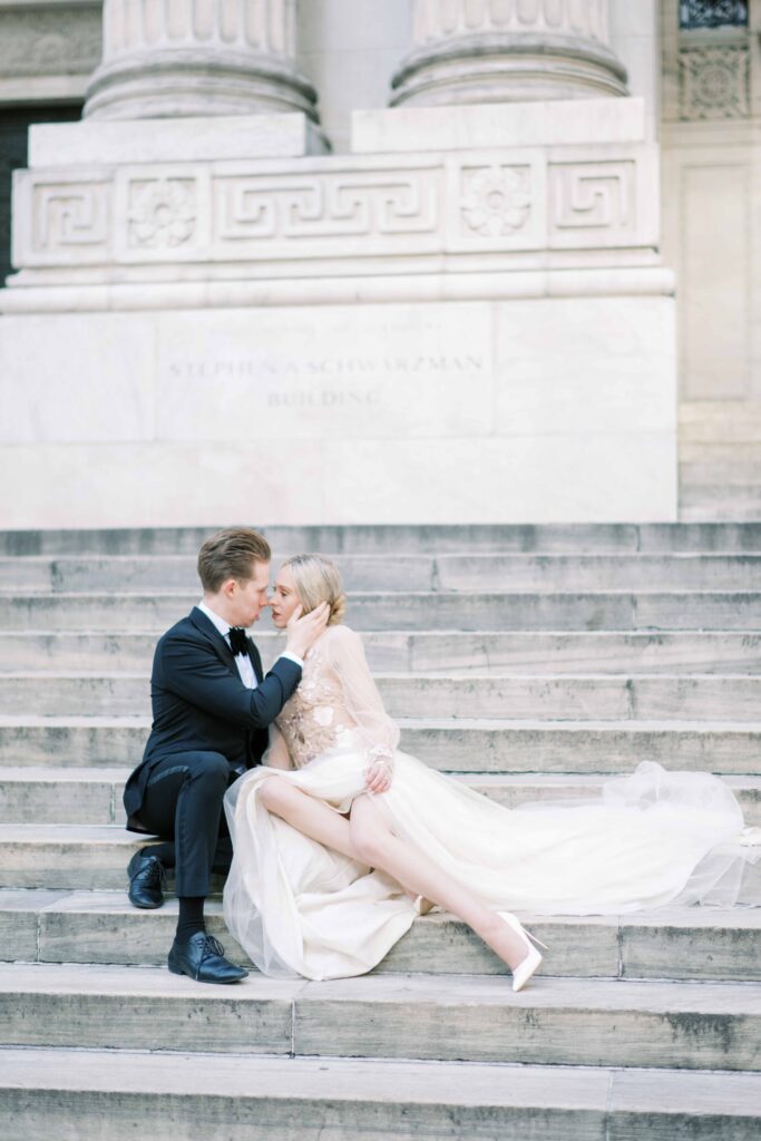 wedding photos at the NYPL