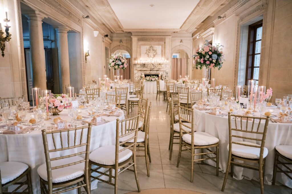 vintage modern regencycore / royalty core wedding design at The Armour House Mansion and Gardens