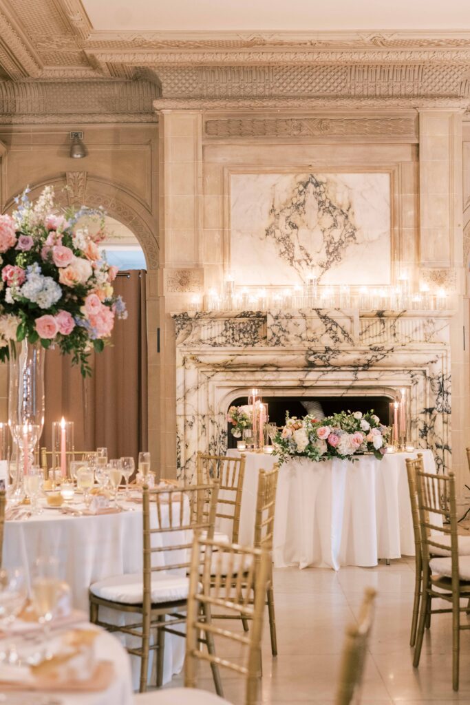 vintage modern regencycore / royalty core wedding design at The Armour House Mansion and Gardens