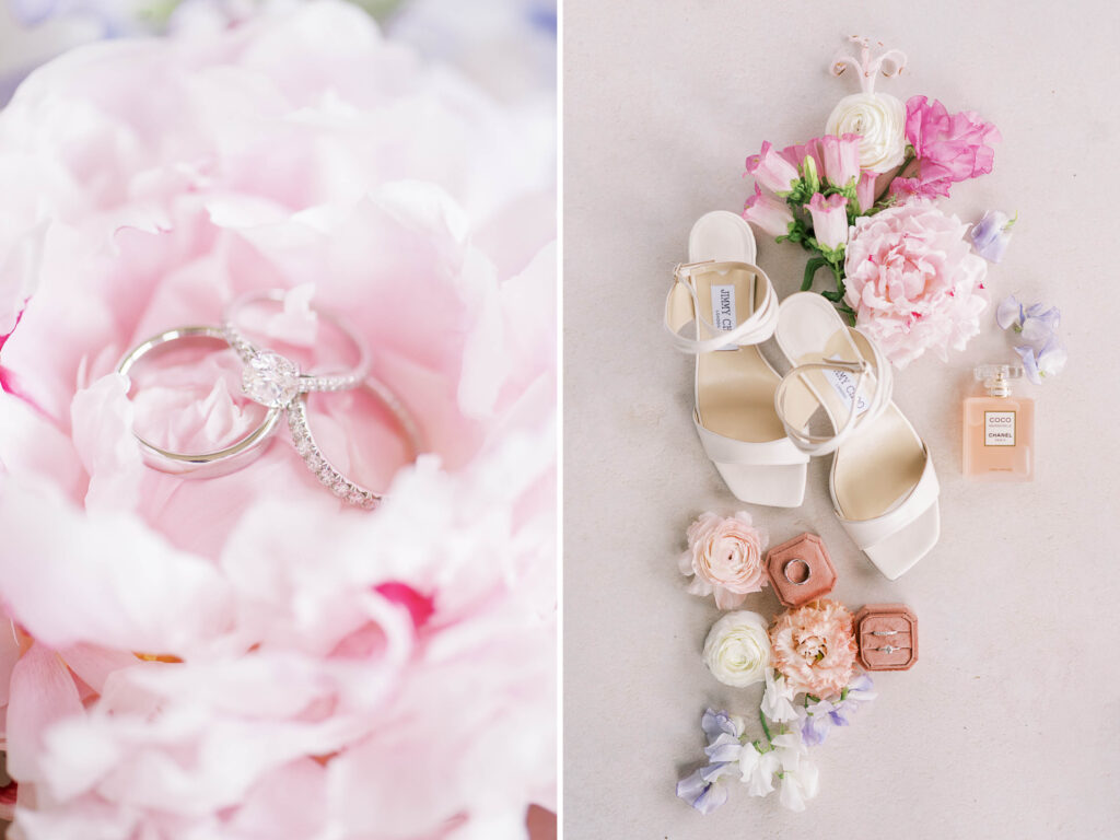 wedding detail photos with florals