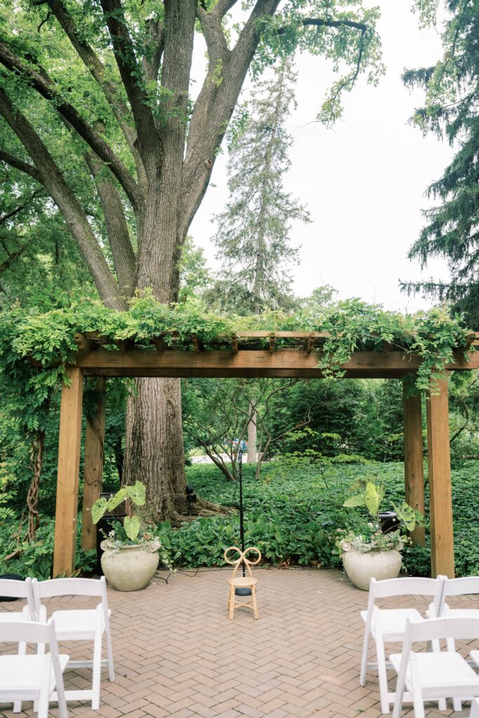 wedding arbor at The Morton Arboretum, Fragrance Garden