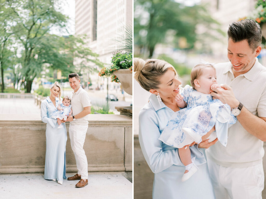 engagement photos with kids; engagement photography at The Art Institute of Chicago