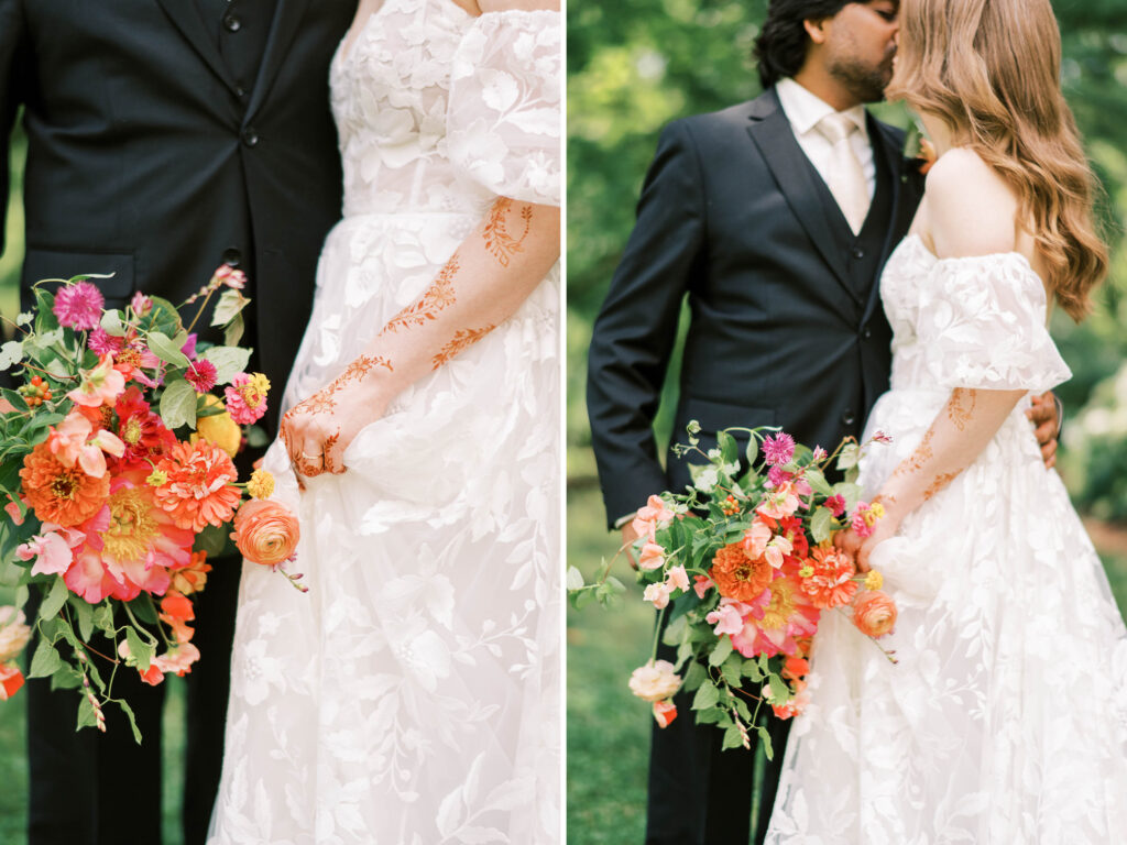 garden wedding, Chicago; modern fine art wedding portraits by Danielle Heinson Photography