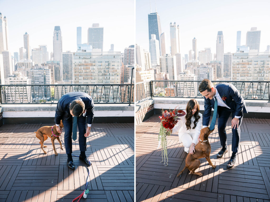 wedding day first look at the Ambassador Gold Coast Hotel Chicago