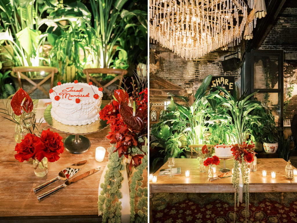 vintage white wedding cake with cherries