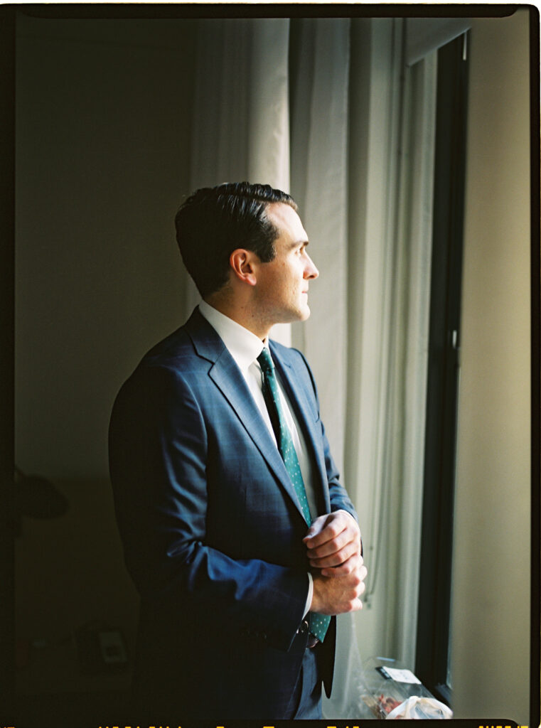 film photography for getting ready photos on wedding day