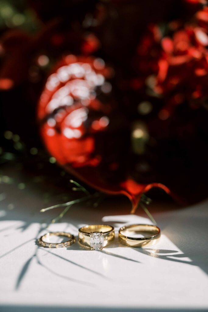 wedding ring and florals detail shots