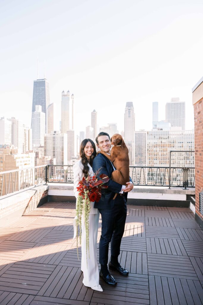 wedding first look couples portraits with dog