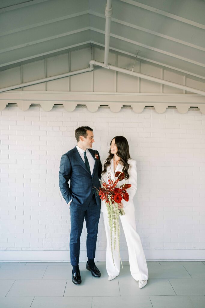 couples wedding portraits downtown Chicago; photos by Danielle Heinson, Chicago fine art wedding photographer