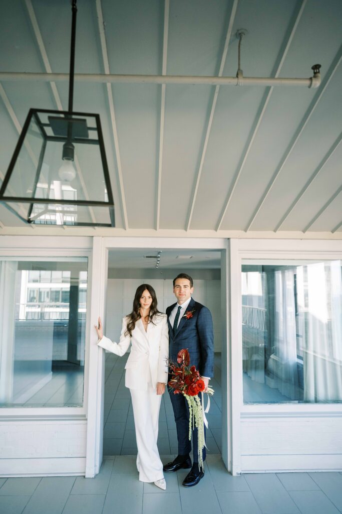 couples wedding portraits downtown Chicago; photos by Danielle Heinson, Chicago fine art wedding photographer