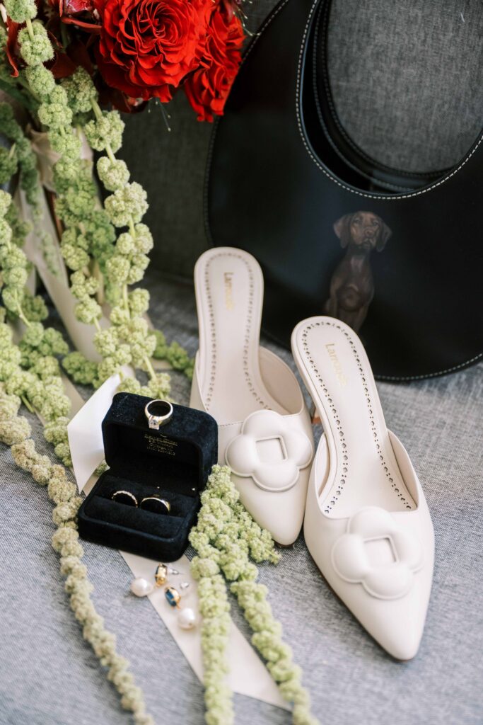 pointed toe low heel bridal wedding shoes