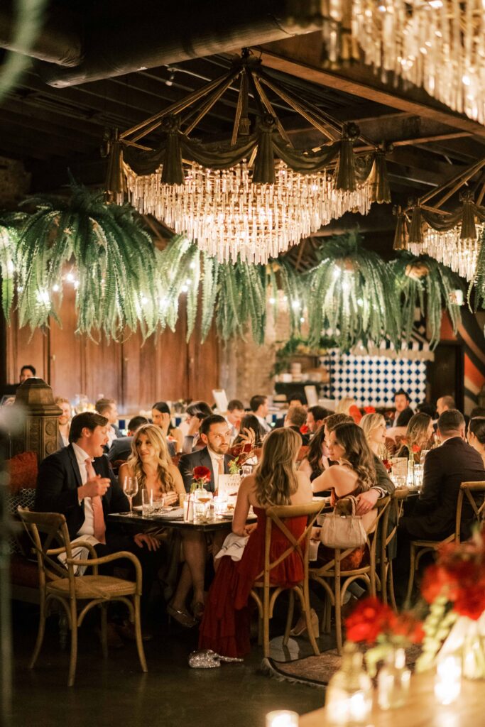 intimate dinner party reception at The Beatnik, Chicago