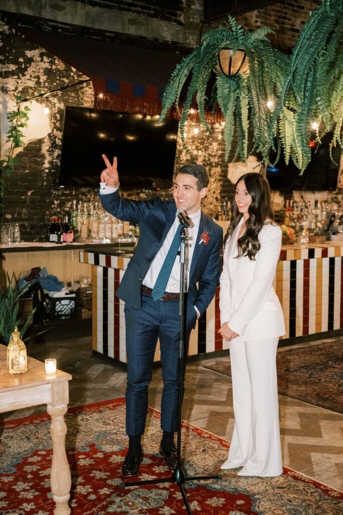 intimate dinner party reception at The Beatnik, Chicago