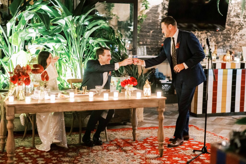 wedding toasts with cheers