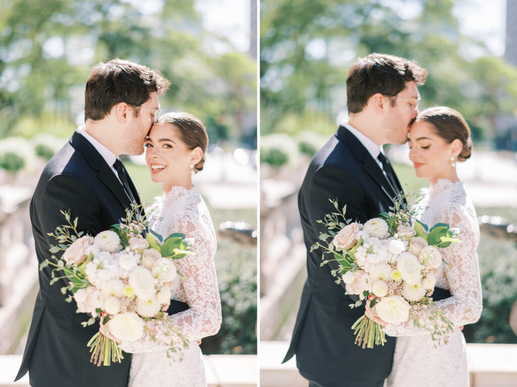downtown Chicago park wedding portraits