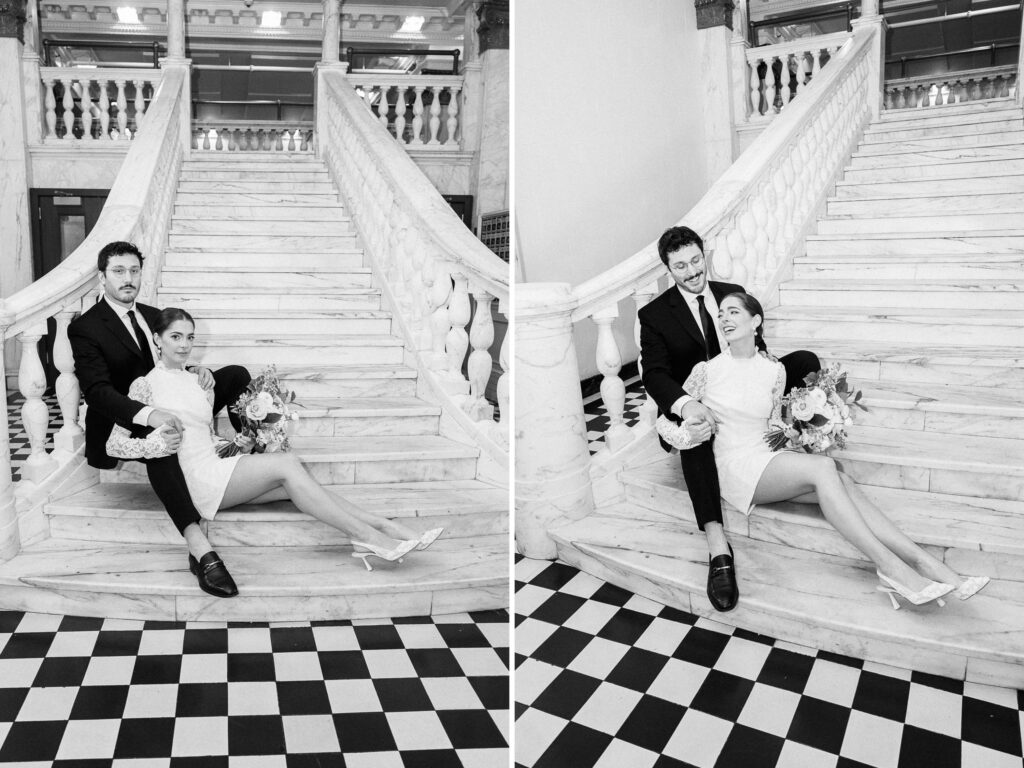 couples portraits wedding photography at the Chicago Athletic Association Hotel