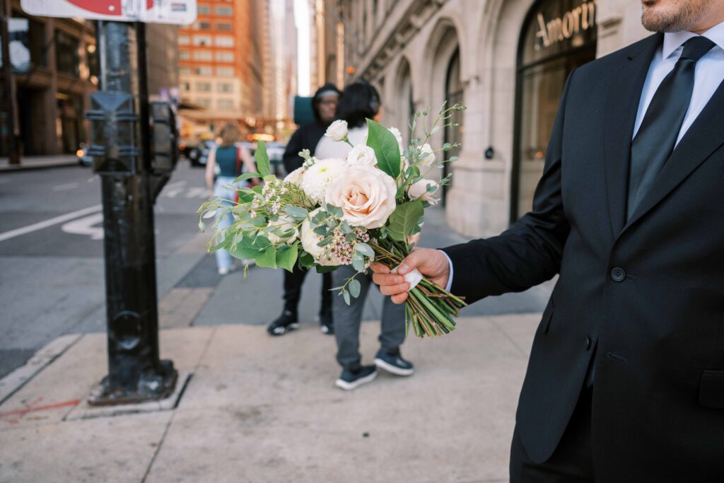 fun downtown wedding photo session