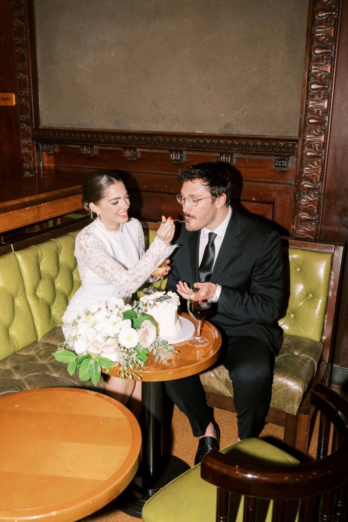 vintage white cake for elopement