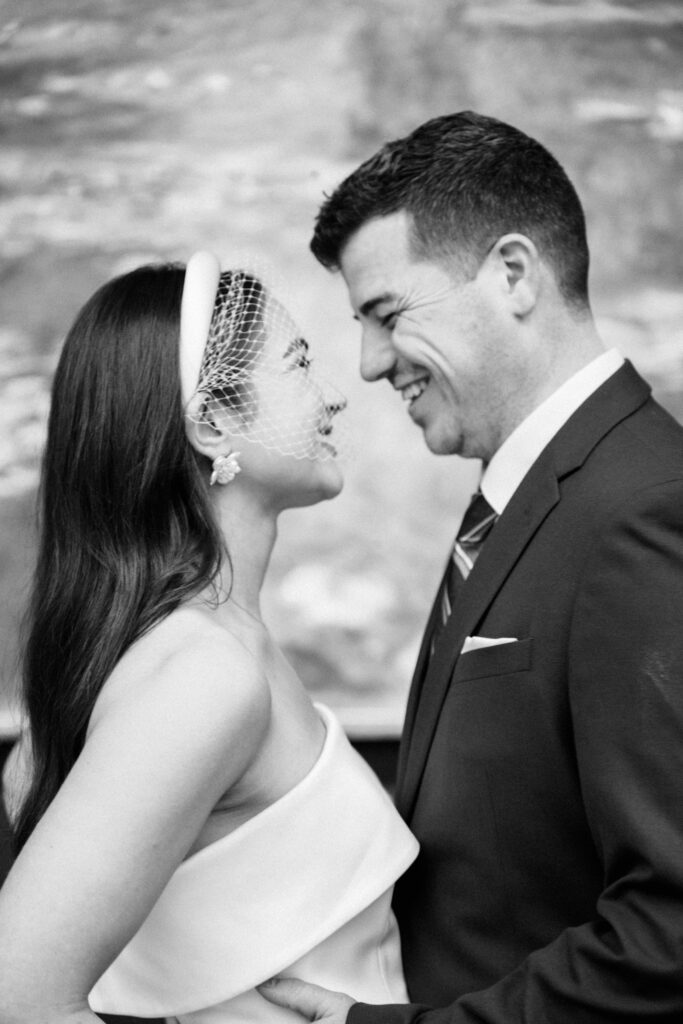 black and white wedding portraits