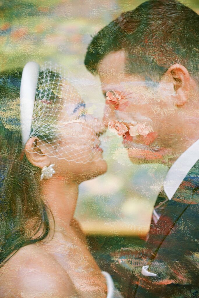 creative wedding portraits with an overlay