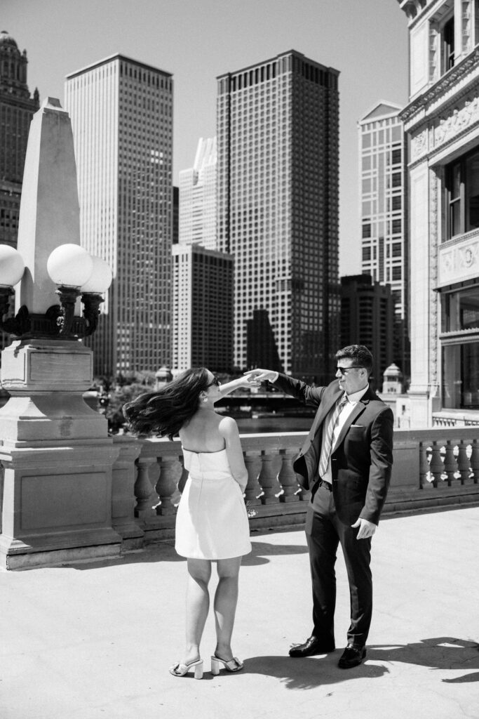 Wriggley Building Chicago wedding portraits