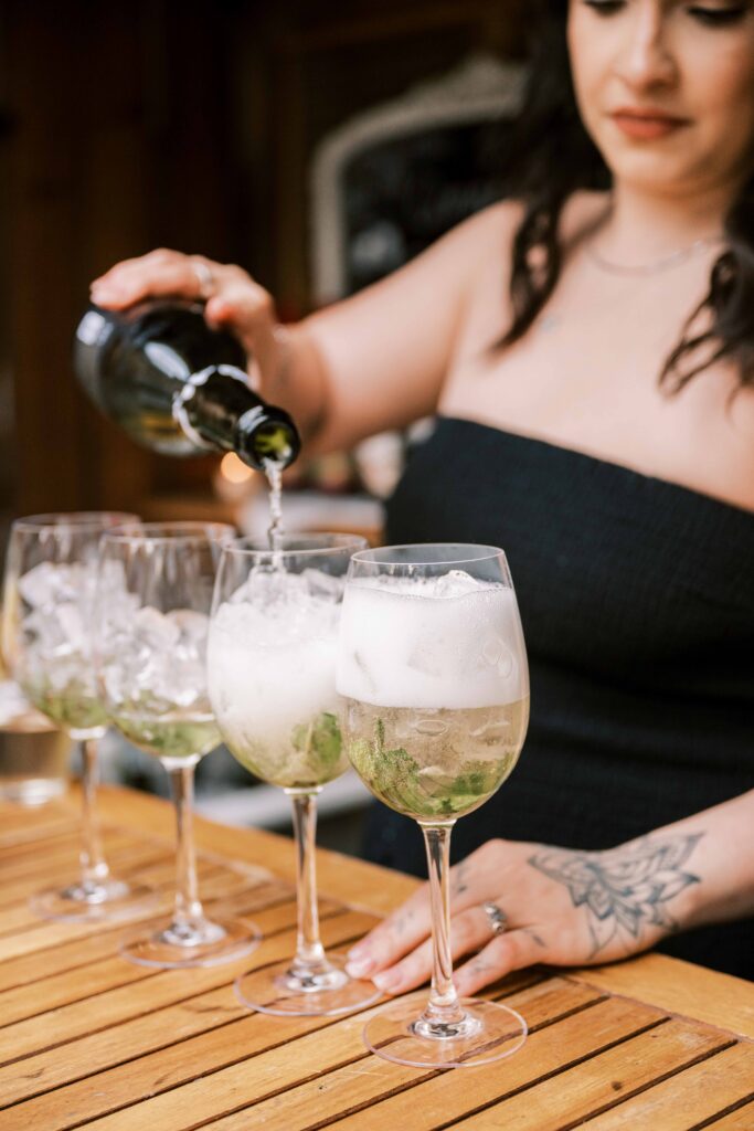 close up detail shots of wine spritzers