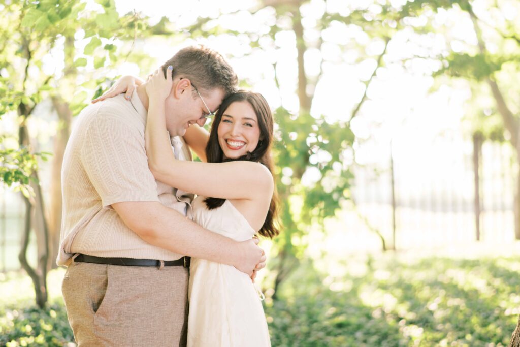 Griffin Museum of Science and Industry garden engagement photo session