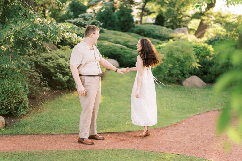 Chicago garden engagement photos in Chicago