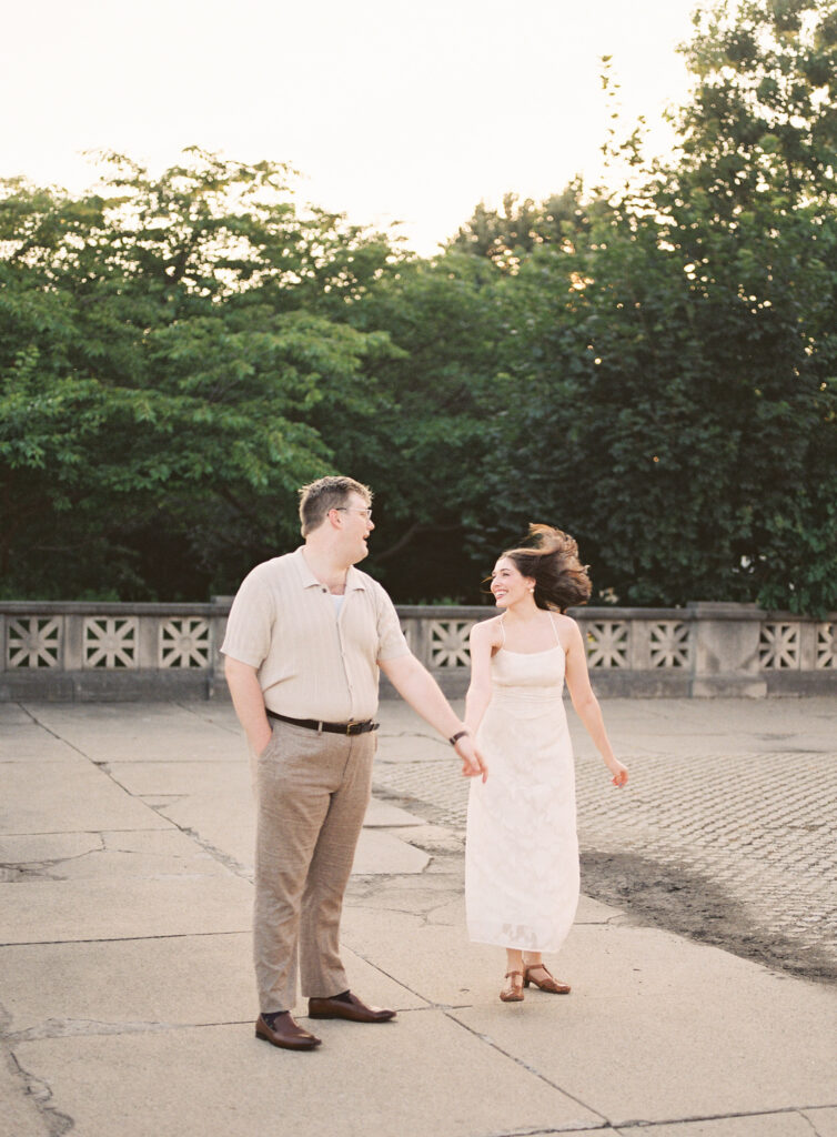 motion photography on film for engagement session