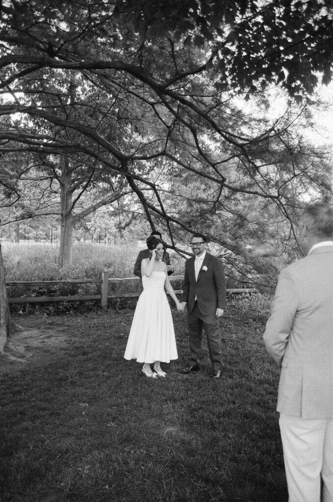 bride's reaction during elopement