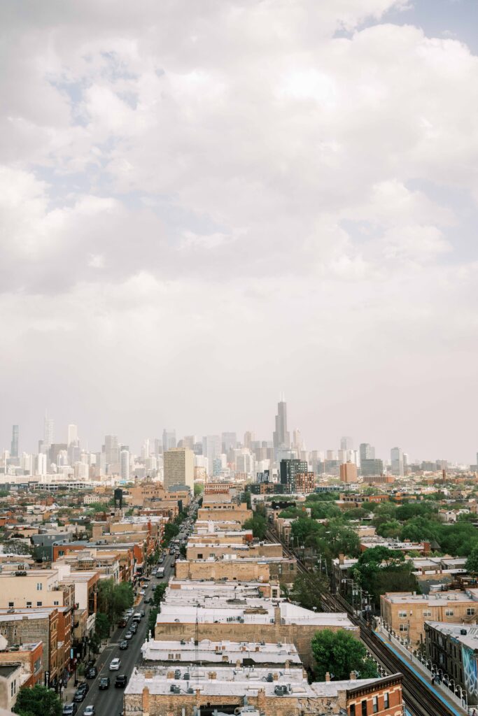 dust storm in Chicago, photographed from the Robey Hotel rooftop