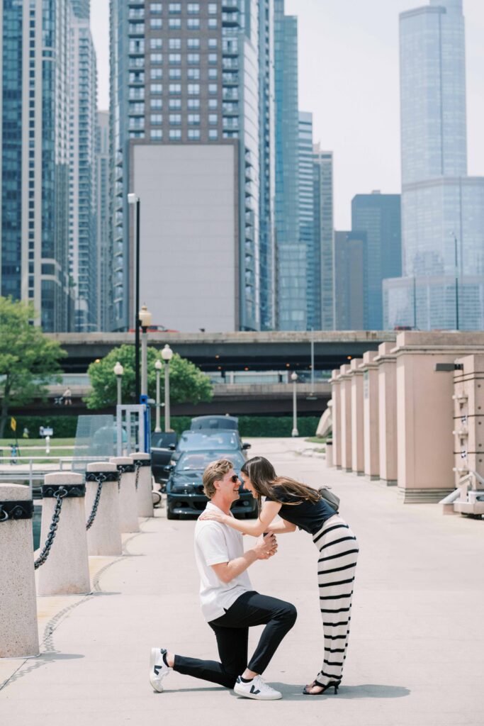 surprise proposal on Lake Michigan
