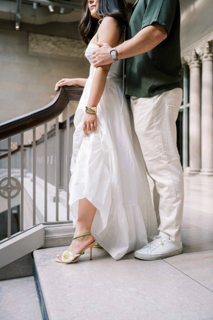 potraits at the museum after surprise proposal